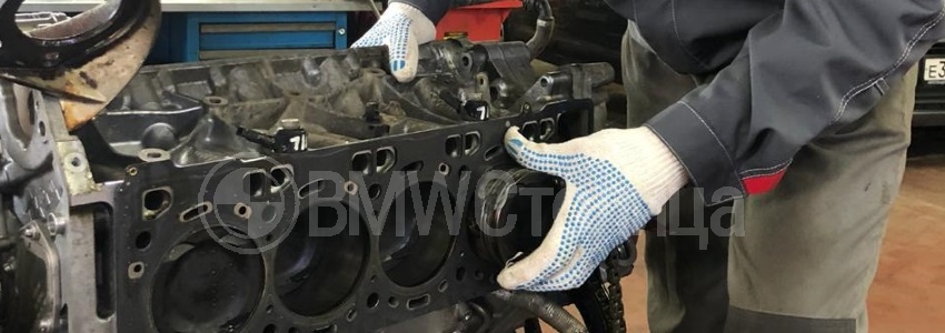 замена поршней при ремонте двигателя БМВ